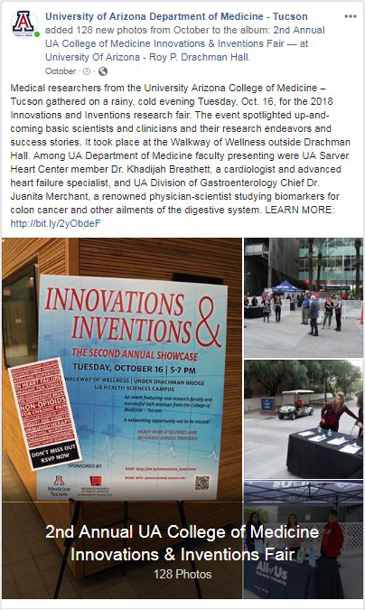 DOM Facebook photo album from 2nd Annual Innovations & Inventions Research Fair
