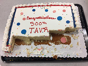 Cake to celebrate 300th TAVR procedure by UA Cardiology, Sarver Heart and Banner - UMC Tucson staff