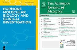 Covers of the March 2018 issue of Hormone Molecular and Biology Clinica Investigations and June issue of the American Journal of Medicine