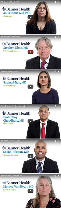 Video profiles for Drs. Julia Indik, Steve Klotz, Sabina Mian, Prabir Roy-Chaudhury, Sasha Taleban and Monica Vandivort