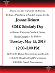 Flyer for South Campus GME Scholarly Days event May 15, 2018