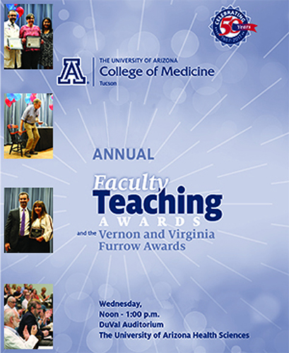 Images of DOM winners from 2017 faculty teaching awards event brochure