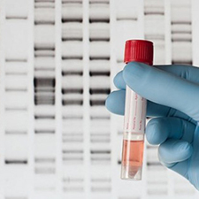 Vial illustrating genetic testing