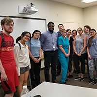 Dr. Bailey with some of his students at Pima Community College where he taught a medical bioethics class.