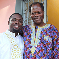 Dr. Bailey with father-in-law, Dr. Erick V.A. Gbodossou, at his wedding, a traditional three-day celebration in Senegal.