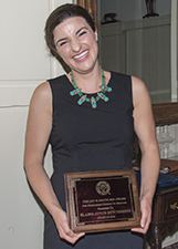 Elaine Hutchison with the J.W. Smith Award for Outstanding Medical Student