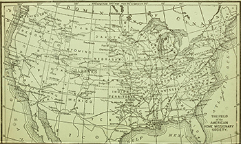 Map of railroads across continental United States (1887-88)