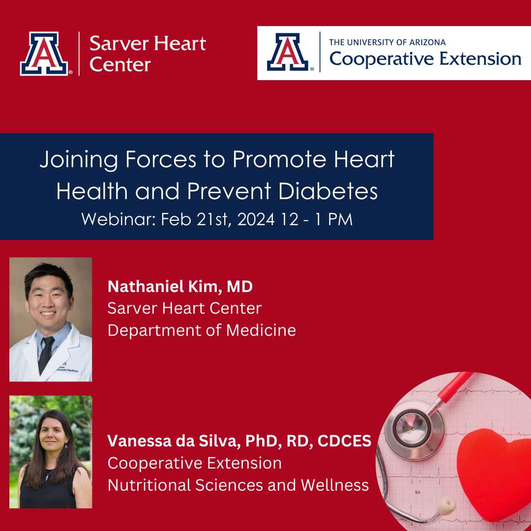 [Joining Forces on Heart Health, Diabetes Prevention banner image from UArizona Sarver Heart Center]