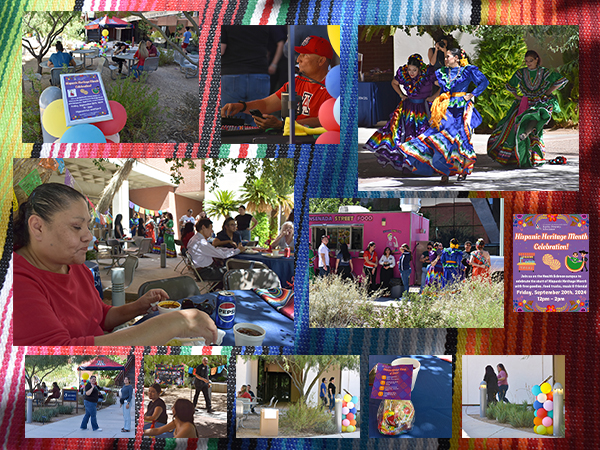 [Collage of images from UAHS Office of Equity, Diversity & Inclusion event to celebrate Hispanic Heritage Month 2024]