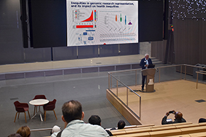 [Dr. Francisco Moreno references two slides where graphs show inverse inequities between racial breakdown of patients and the clinicians who treat them.]