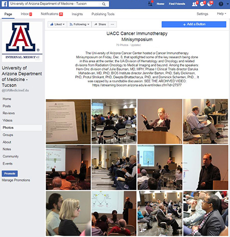 UA Cancer Center's Cancer Immunotherapy Minisymposium facebook post
