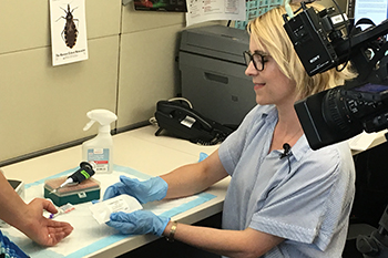 Shannon Smith demonstrates quick detect blood screening for T. cruzi infection