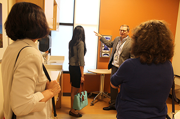 Dr. James Sligh gives a tour of the new Dermatology clinic facilities