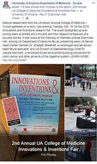 Facebook post of photo album for 2018 Innovations & Inventions Research Fair