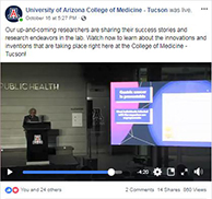 Facebook post of live video for 2018 Innovations & Inventions Research Fair