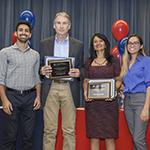 John Bloom, MD (second from left), winner of 2018 Outstanding Achievement in Teaching by a Block - Year 1. He is block director for the Cardiovascular, Pulmonary and Renal Systems Block (Department of Medicine).