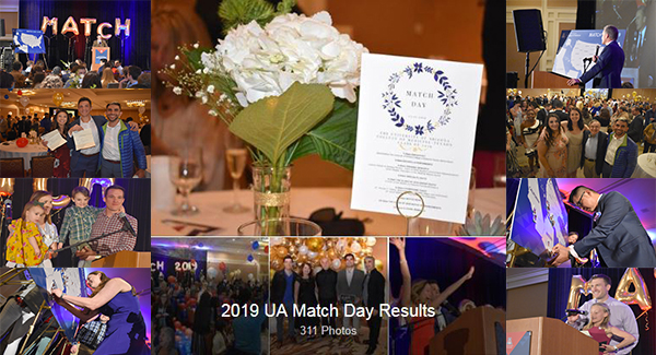 Collage of internal medicine candidates and faculty at Match Day 2019