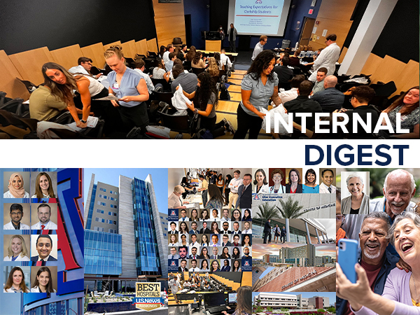 [Masthead of DOM Internal Digest newsletter for July 2024 with collage based on stories covered]