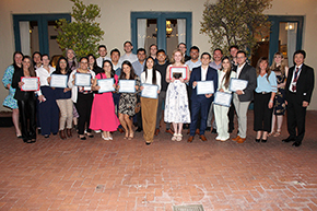 [A few DOM faculty, including Drs. Sarah Penquite, Olivia Hung, Laura Meinke and Amy Klein (on left) and Dr. Amy Sussman and Chair Dr. James Liao (3rd from right and far right), with 2024 DOM Awardees winners.]