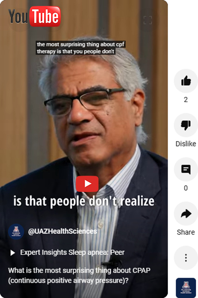 [Image of Sairam Parthasarathy, MD, explaining[Image of Sairam Parthasarathy, MD, explaining in YouTube Shorts clip how improving health literacy and patient-driven solutions with peer support can help people embrace CPAP for better sleep and better health ] how improving health literacy and patient-driven solutions with peer support can help people embrace CPAP for better sleep and better health ]