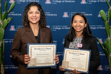 [Salma Patel, MD, MPH (left) and Sujata Saha, MD (right)]