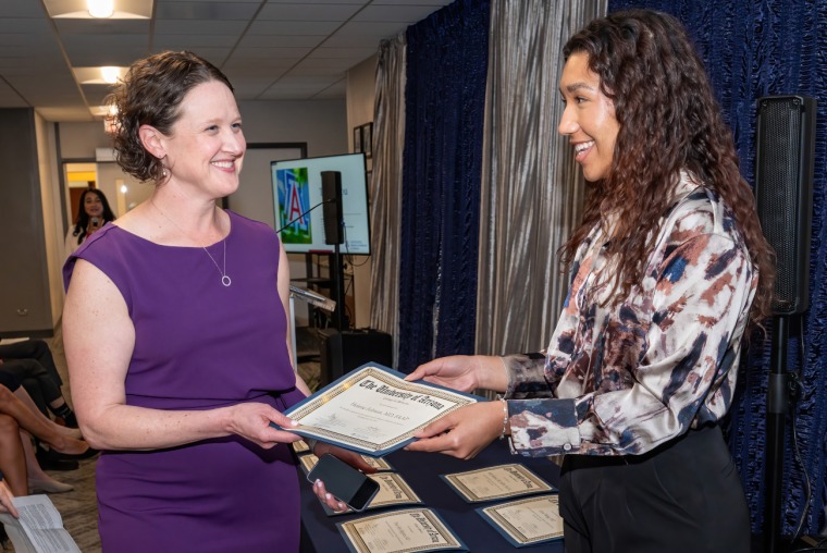 [Helene Felman, MD (left), chief of the Division of General Pediatrics]