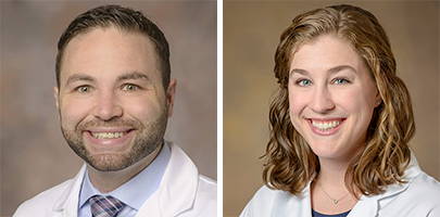 [Portraits of Tom Finkelstein, MD, and Samantha Russell, MD]