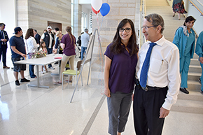 Dr. Paul Fenster (right) at new Banner – UMC Tucson hospital tower with Sandra Garcia, ACNPC-AG, CCRN