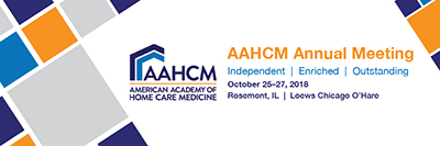 AAHCM banner for 2018 annual conference in Rosemont, Ill.