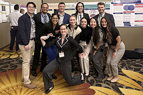 [Internal Medicine residents (PGY2s) with Chief Resident Kandis Boothe in front of ballroom at Casino del Sol Resort in Tucson]