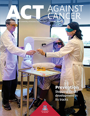 Cover of latest Act Against Cancer newsletter from the UA Cancer Center in Tucson