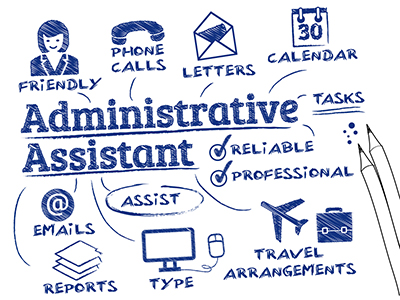 Illustration of tasks performed by administrative assistants