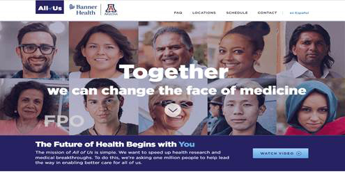 UA-Banner All of Us web screenshot