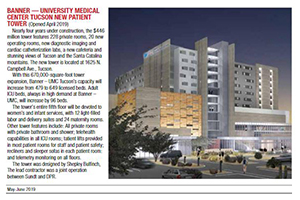 Banner – University Medical Center Tucson construction project profile in AZRE magazine