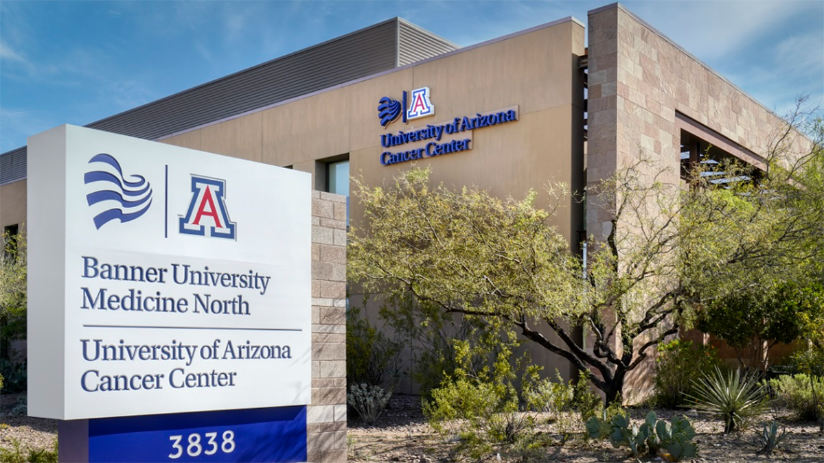 [Image of signage outside the University of Arizona Cancer Center at Banner – University Medicine North, 3838 N. Campbell Ave., Tucson]