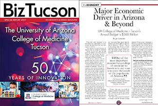 UA College of Medicine - Tucson 50th anniversary - BizTucson - Fall 2017