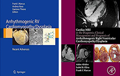 Covers of two books Dr. Frank Marcus contributed to on ARVC/D and related imaging issues