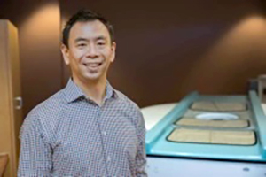 [Alan Chiang, MD, PhD, an assistant professor of medical imaging and chief of the Division of Breast Imaging at the College of Medicine – Tucson, is a contributing researcher on the CT scanning project. (Photo by Quion Lowe, U of A Cancer Center)]