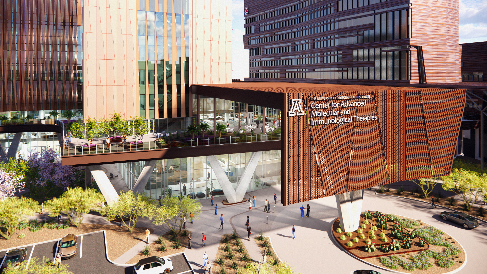 [Artist illustration of the Center for Advanced Molecular and Immunological Therapies]