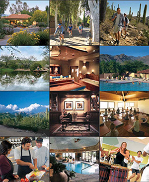 Collage of images from Canyonr Ranch Resort