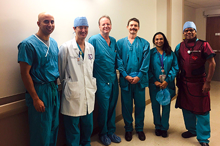 UA Division of Cardiology/Sarver Heart Center Structural Heart team that performed bicuspid TAVR-TEE procedure without contrast dye