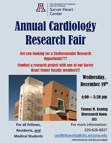 Image of flyer for UA Annual Cardiology Research Fair for 2018