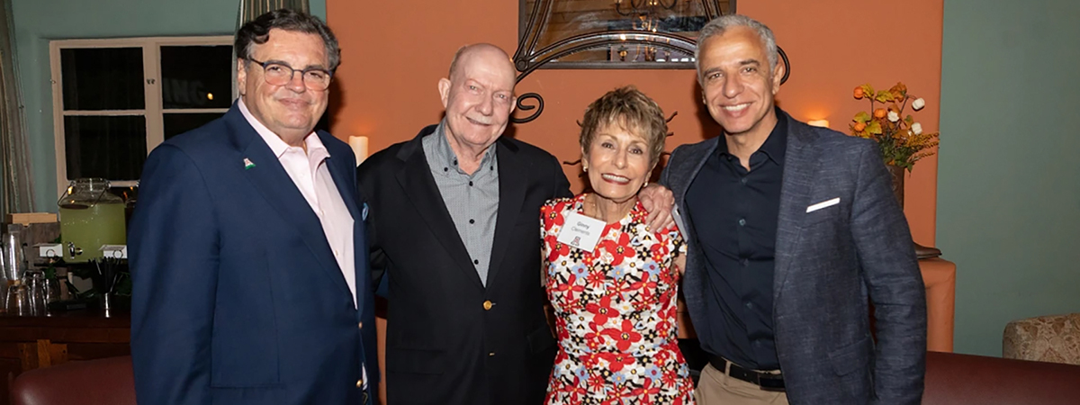 [College of Medicine – Tucson Dean Michael Abecassis, MD, MBA, Tom Rogers, Ginny L. Clements, Sarver Heart Center Director Hesham Sadek, MD, PhD, at the Arizona Inn]