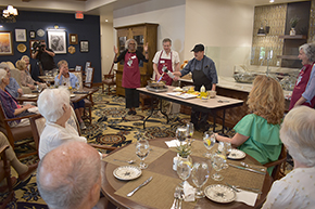 The audience and physicians get a big laugh at chef David Sullivan’s enthusiasm with the cooking torch, as he explains how heat changes the natural sugars in the vegetables and brings out the flavor.