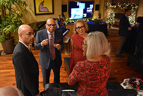 Drs. Sasha Talebvan, Gene Trowers, his wife and Dr. Juanita Merchant at 2018 DOM Faculty Party
