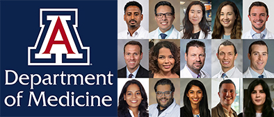 [Collage image of portraits of 15 new University of Arizona Department of Medicine faculty members joining the University of Arizona College of Medicine – Tucson in August 2024, pictured alphabetically from top left linearly.]