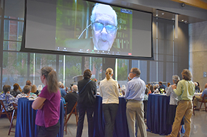 Zooming in for the event, Dr. Leonard Guzman, who did his fellowship training at the UArizona College of Medicine - Tucson with Dr. Jack Boyer, speaks live from Santiago, Chile, from where he collaborated with Dr. Boyer and welcomed his family for visits.