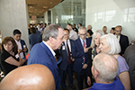 New UAHS SVP Dr. Michael Dake at June 6 reception in new BSRL building with Drs. Benjamin Lee, Marvin Slepian, Kathryn Reed, Maria Proytcheva and Steve Goldman.