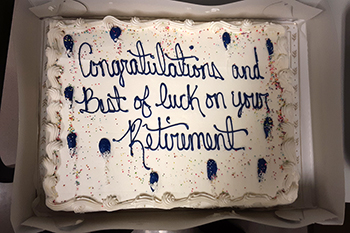 Dr. Steve Goldschmid's retirement cake