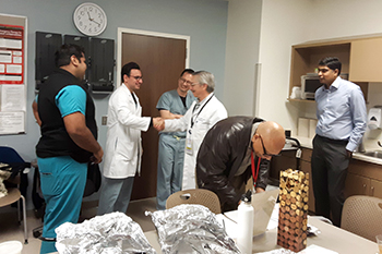UA gastroenterology fellows greet Dr. Steve Goldschmid 1
